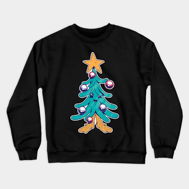 CARTOON CHRISTMAS TREE Crewneck Sweatshirt by madeinchorley